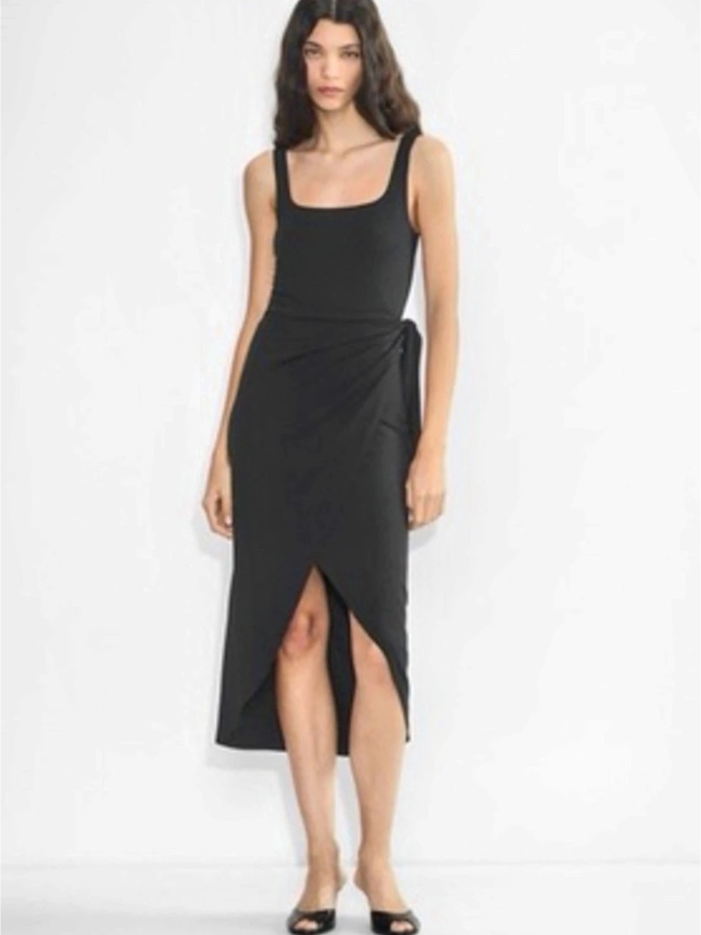 Aritzia Saturn Midi Dress Black